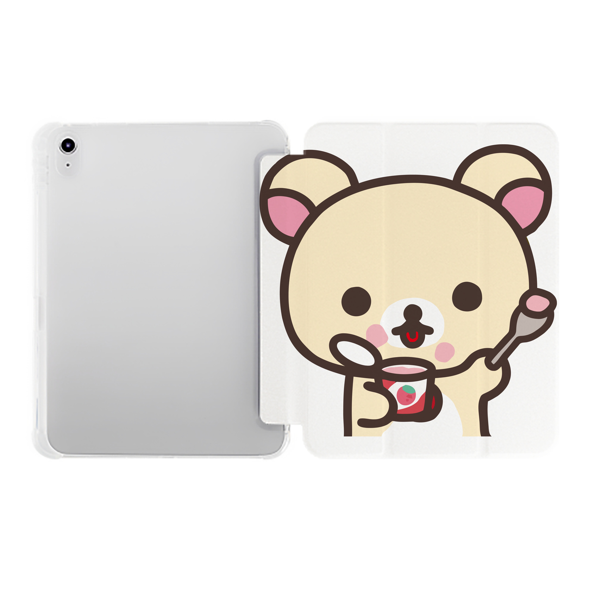 （画像用） リラックマ リラックマ キイロイトリ Rilakkuma Korilakkuma Kiiroitori IPad ケース ペン収納付き 三つ折りスタンド PUレザー×シリコン 対応機種9.5/10.5/10.9インチ